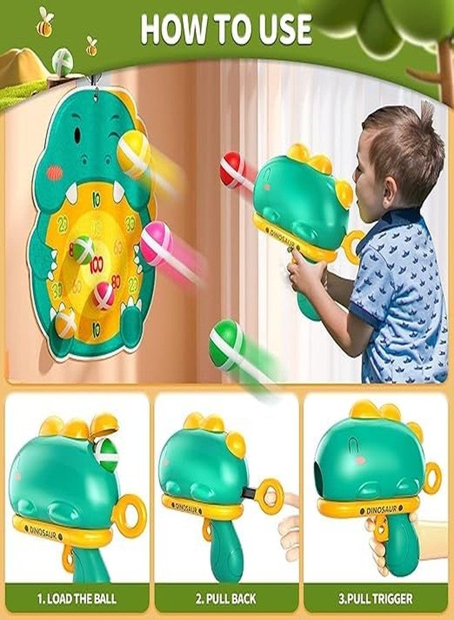 P SQUARE Kids Dinosaur Target Shooting Game Toy for Childrens, Target Shooting Indoor/Outdoor Board Game with 6 Sticky Balls for Kids Age 3+ Multicolor - Image 2